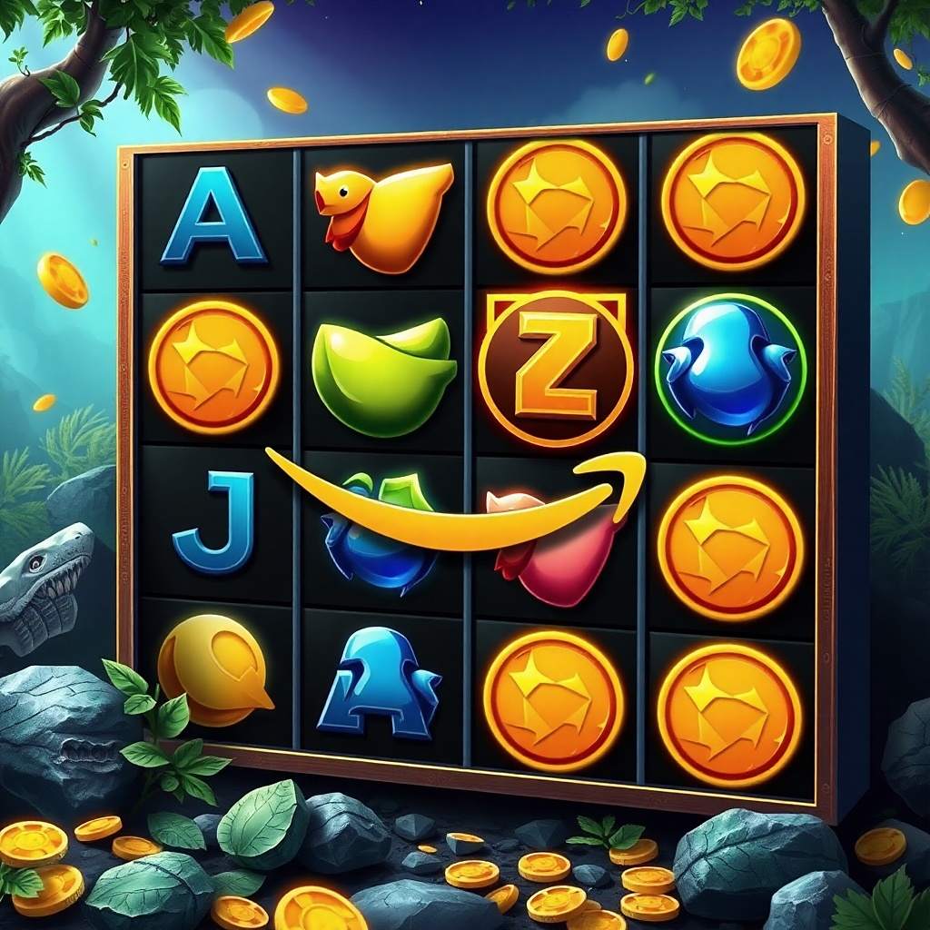 System nagród Amazon Slots Casino — Mega Reel Kudos i trofea razem